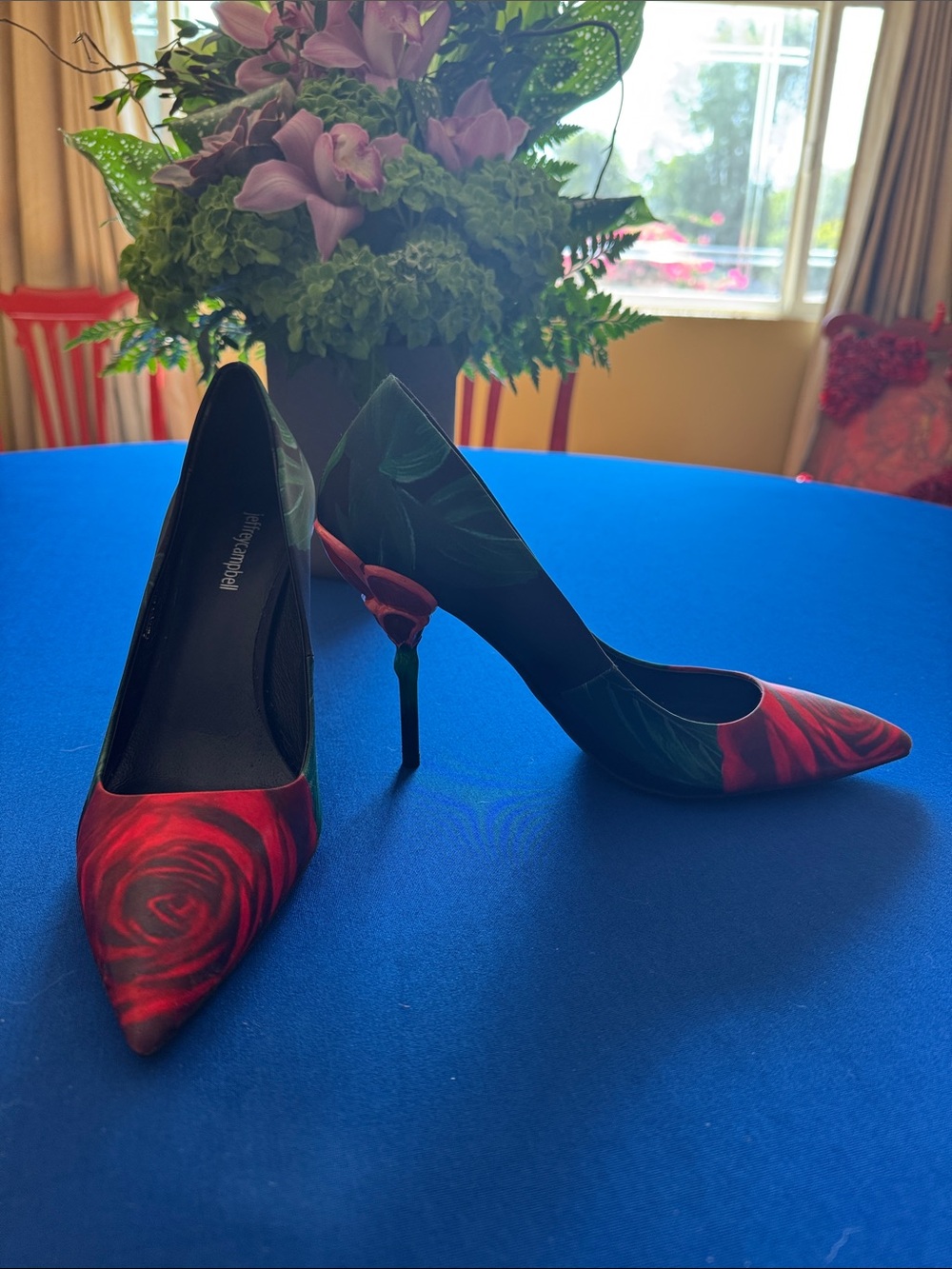 Jeffrey Campbell Red Rose Pointed-Toe Stiletto Heels